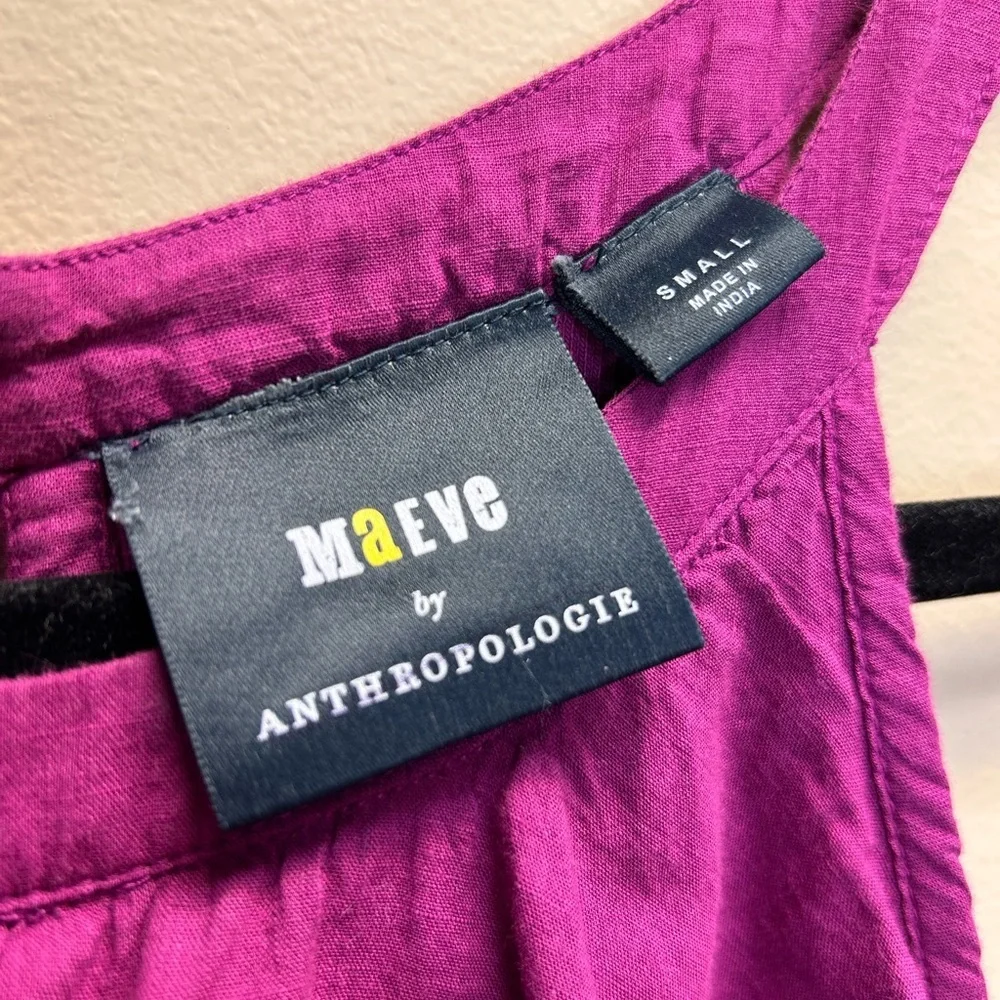 Anthropologie Magenta Ruffle Tank Top